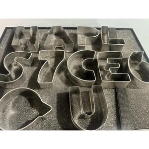 VTG 11 Numbers Fruit Cutters Alphabet Letter Cookie Cutter Decorating Tools *